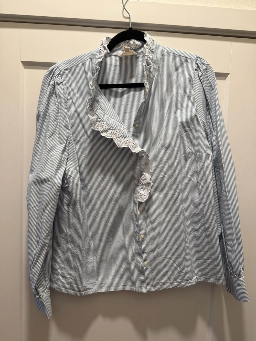 Sezane Chlo Shirt Rayures Ecru/bleu - Size 44 - Picture 1 of 2